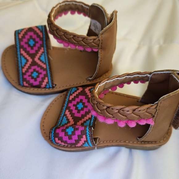 Colorful Patterned Baby, Girl, Kids Sandals 3-6 Mo - Picture 2 of 3
